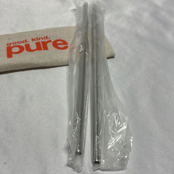 Sally Hansen Reusable Metal Straws New in Package with Straw Cleaner - Picture 3 of 3